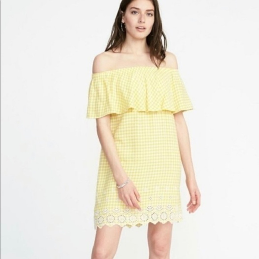 Old Navy Off-the-Shoulder Linen-Blend Dress